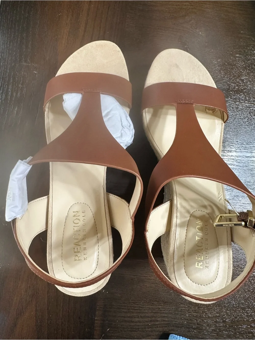 Kenneth‎ Cole Reaction Cream Platform Wedge Sandals